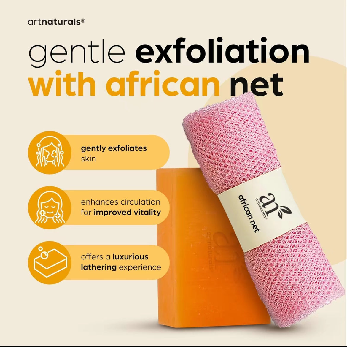 Kojic Acid Soap + African Net Soap (2 pack)