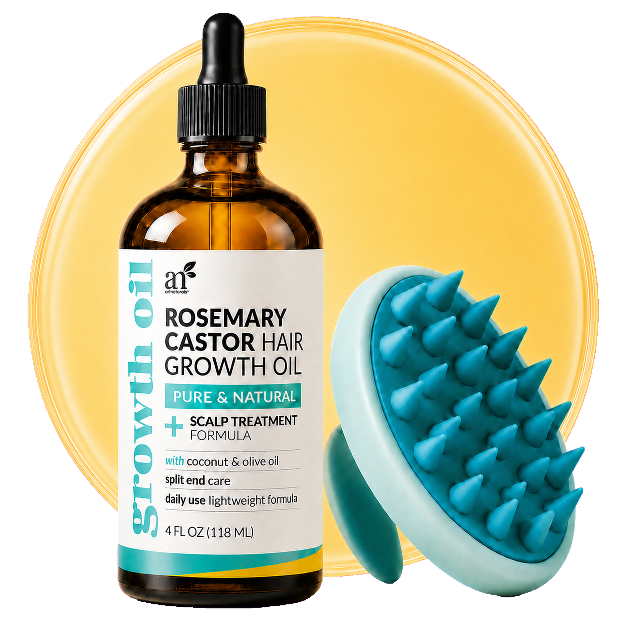 Rosemary & Castor Hair Growth Oil Kit, 4oz – Artnaturals-store