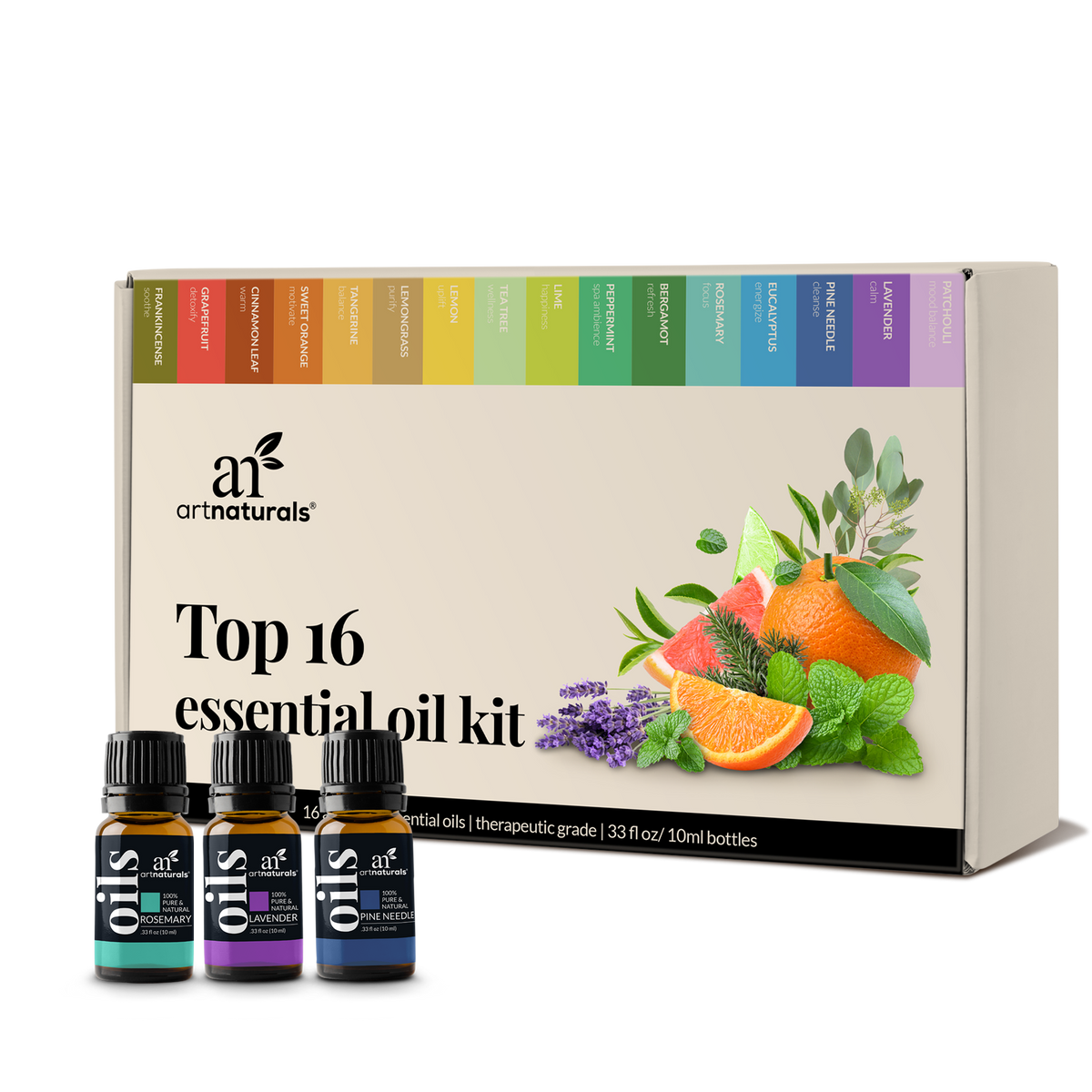 Top 16 Essential Oils set, 10 ml bottles in magnetic box