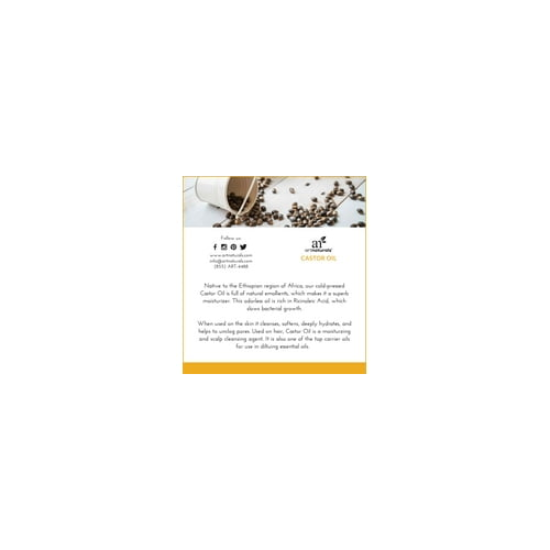 Organic Castor Oil  100% Pure Unrefined Oil, 16oz