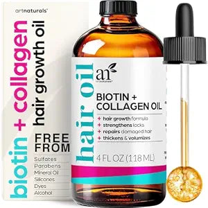Biotin and Collagen Hair Oil, 4 oz bottle, main view