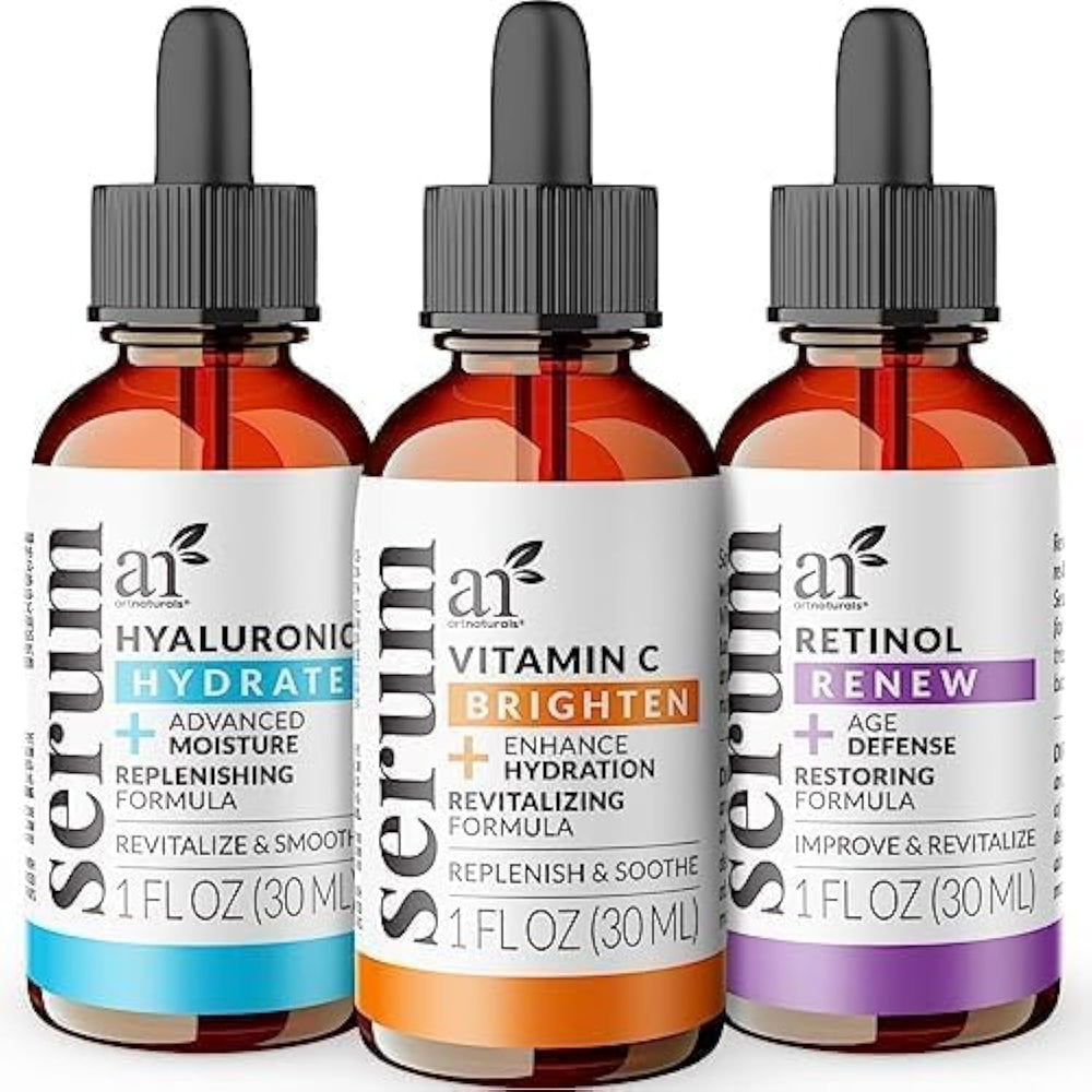 Anti-Aging Serum Trio Set with Vitamin C, Retinol and Hyaluronic Acid, main view