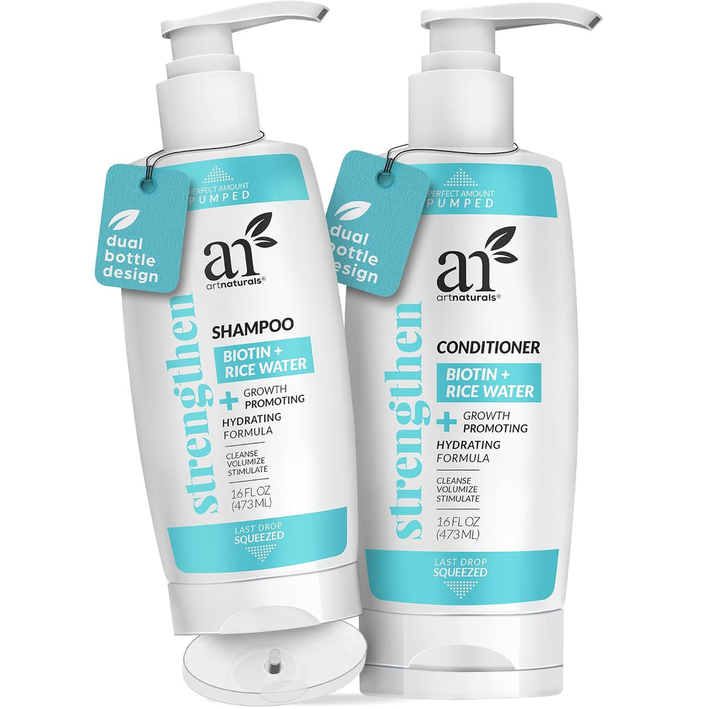 Biotin + Rice Water Shampoo& Conditioner Hair Duo 2x16oz Dual Bottle