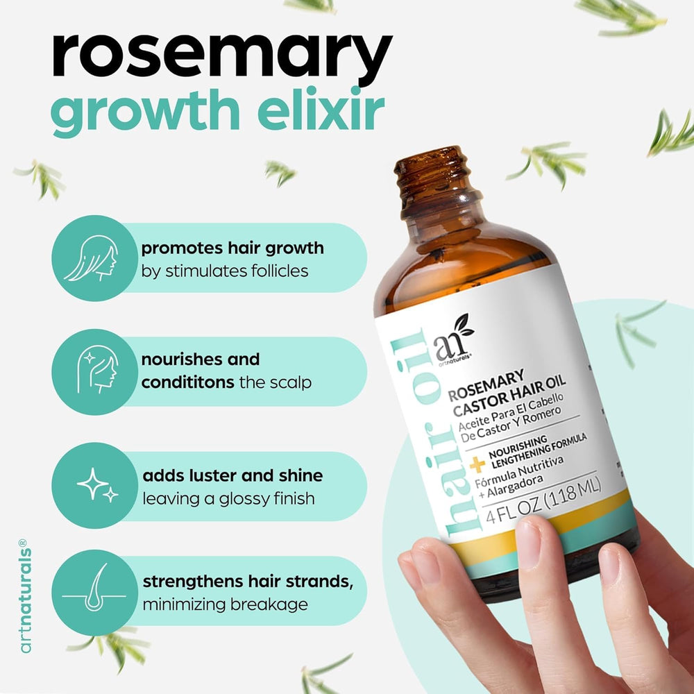Rosemary & Castor Hair Growth Oil Kit, 4oz