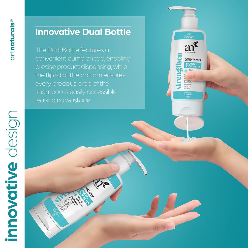 Biotin + Rice Water Shampoo& Conditioner Hair Duo 2x16oz Dual Bottle