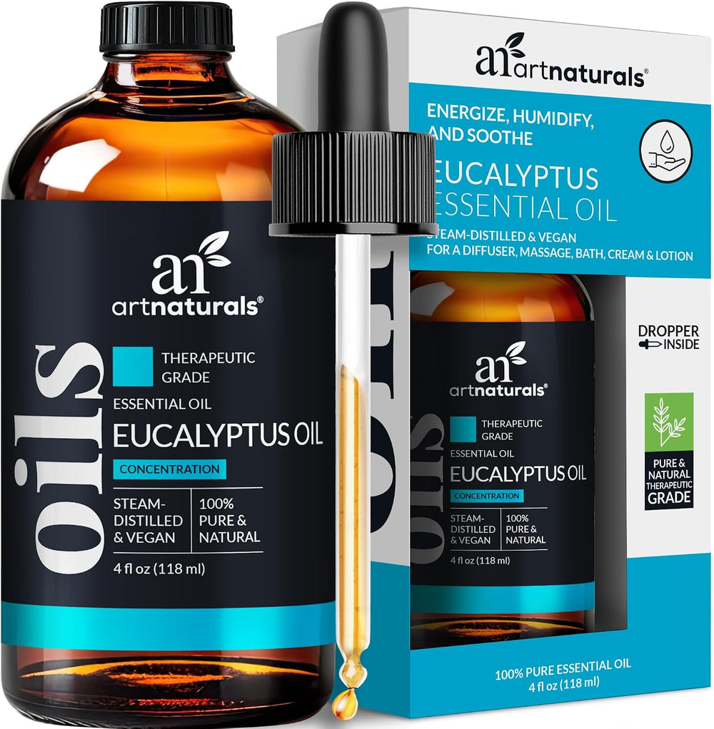 Eucalyptus Essential Oil, 4 oz bottle with box, main view