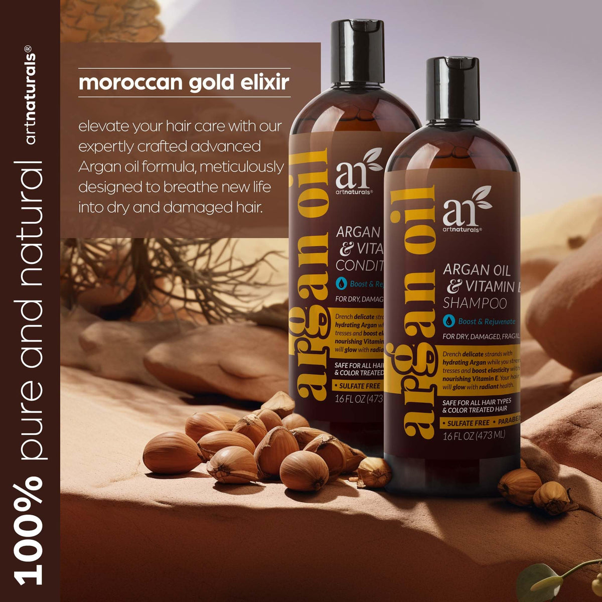 Gold Morrocan Argan oil & Olive Oil Hair Growth therapy Shampoo & Conditioner Duo - secondary image 5