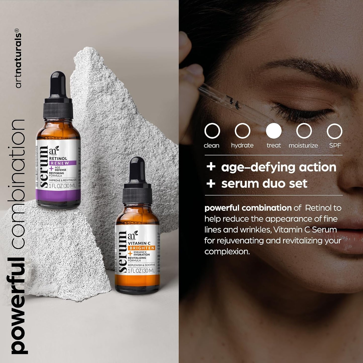 Organic Retinol and Vitamin C Serum (2 x 1 oz Bottles) Gift Set