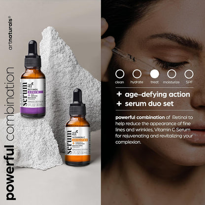 Organic Retinol and Vitamin C Serum (2 x 1 oz Bottles) Gift Set