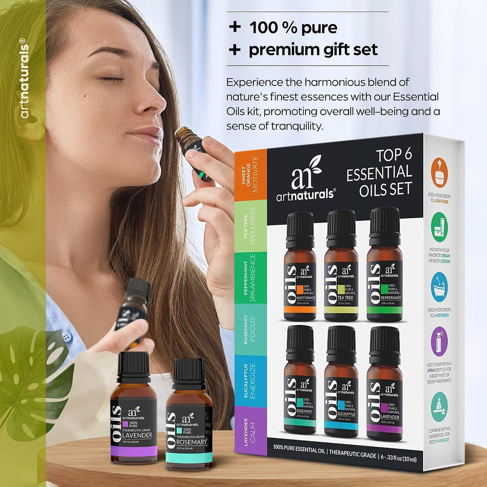 artnaturals Top 6 Essential Oils gift set aromatherapy lifestyle image
