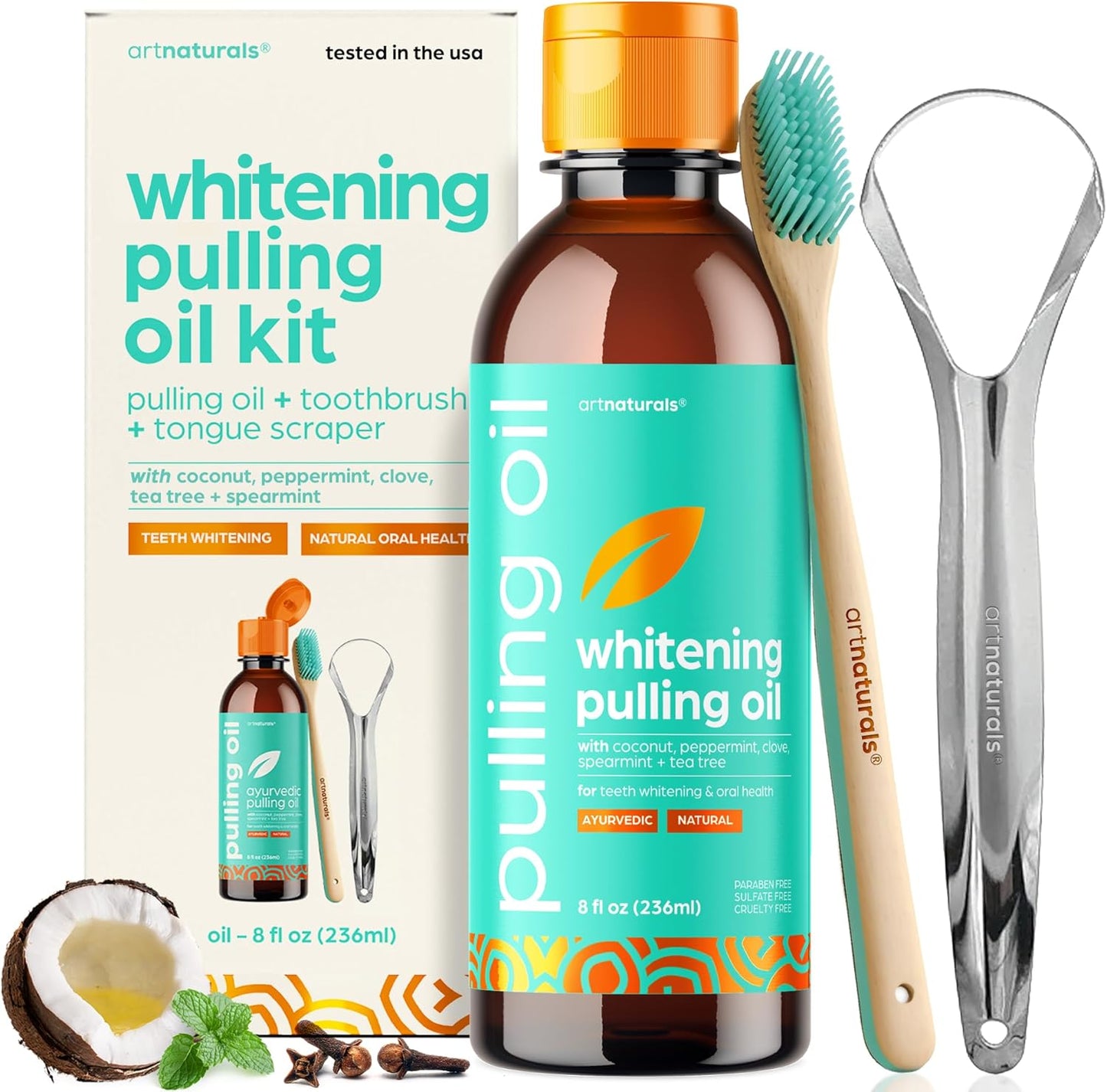 Coconut Whitening Pulling Oil Kit