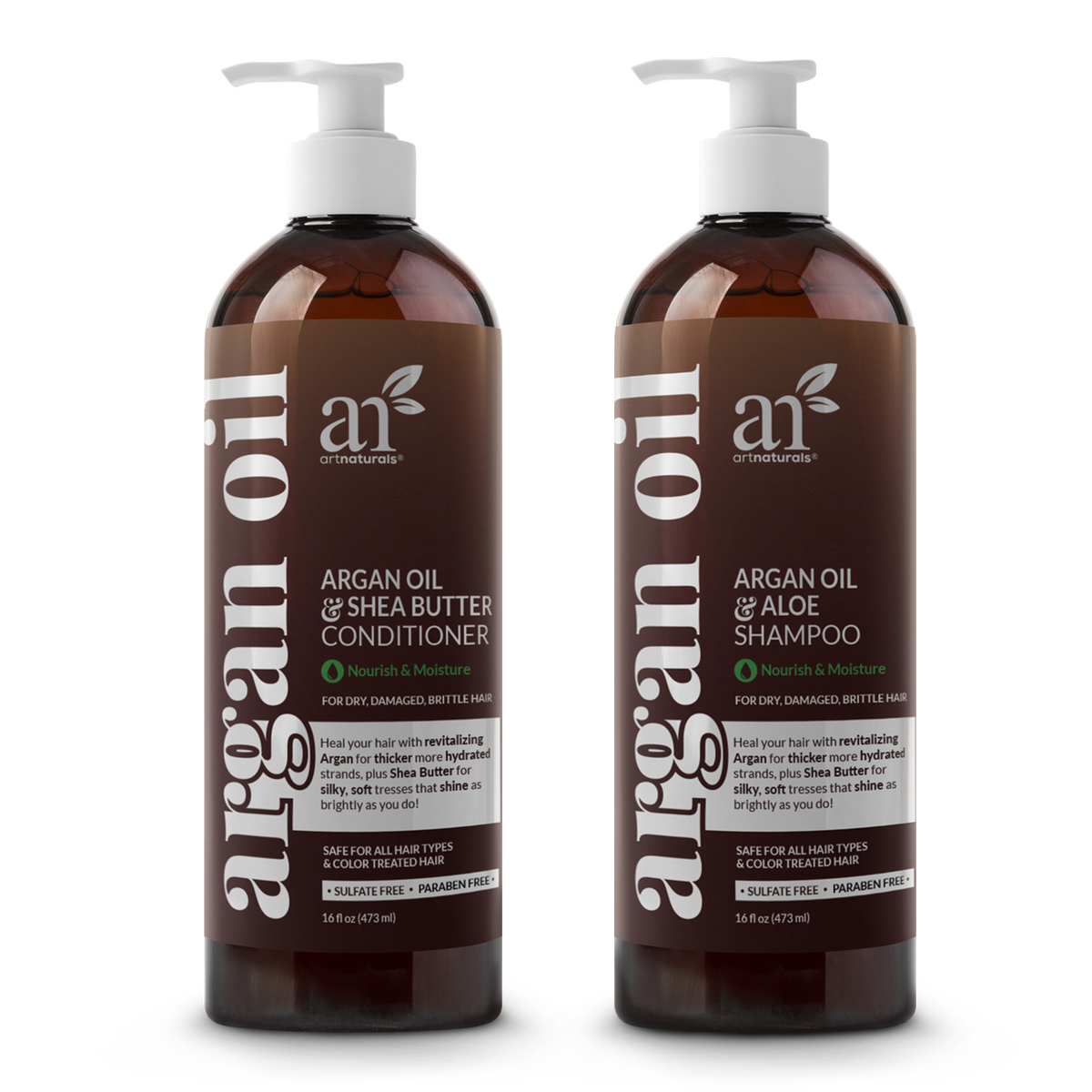 Argan Oil Shampoo and Conditioner Duo set, two 16 oz bottles