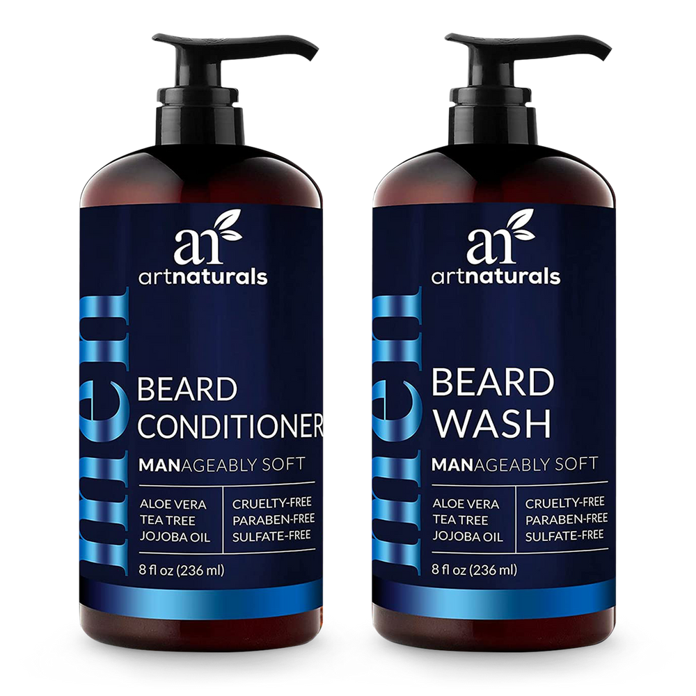 Beard Wash and Conditioner Set, two 8 oz bottles