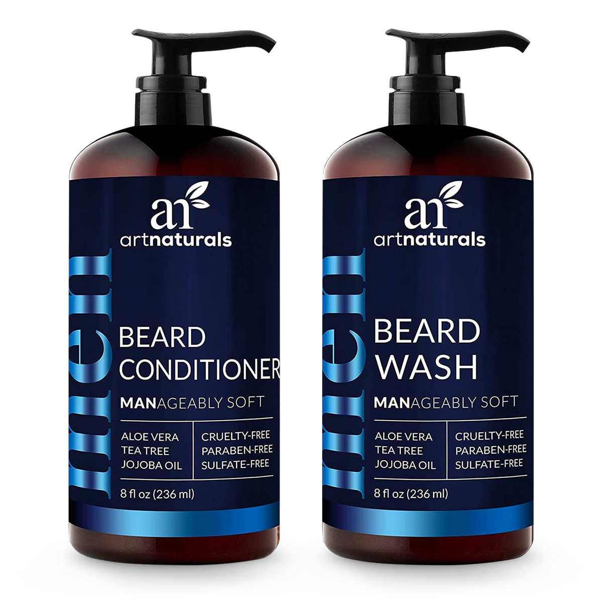Beard Wash and Conditioner Set, two 8 oz bottles