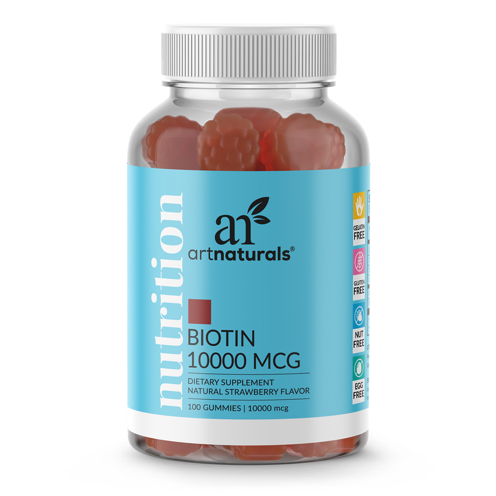 Biotin Gummies for hair growth, 100 count strawberry flavor
