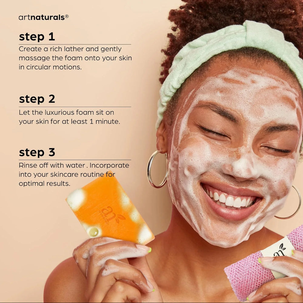 Kojic Acid Soap with African Net Sponge, packaging