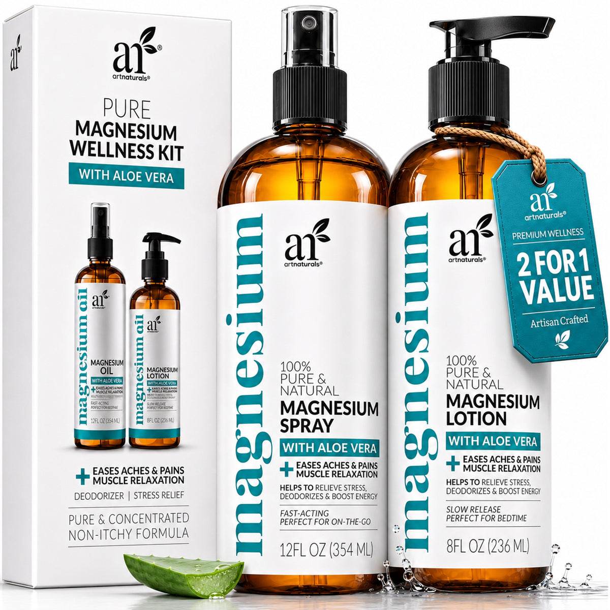 Magnesium Oil and Spray with Aloe Vera Duo Set