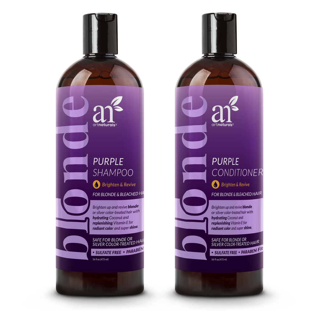 Purple Shampoo and Conditioner Duo set, two 16 oz bottles