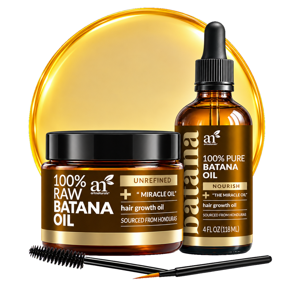 Batana Oil + Raw Batana Cream + Eyelash Applicator + Eyebrow Applicator Kit