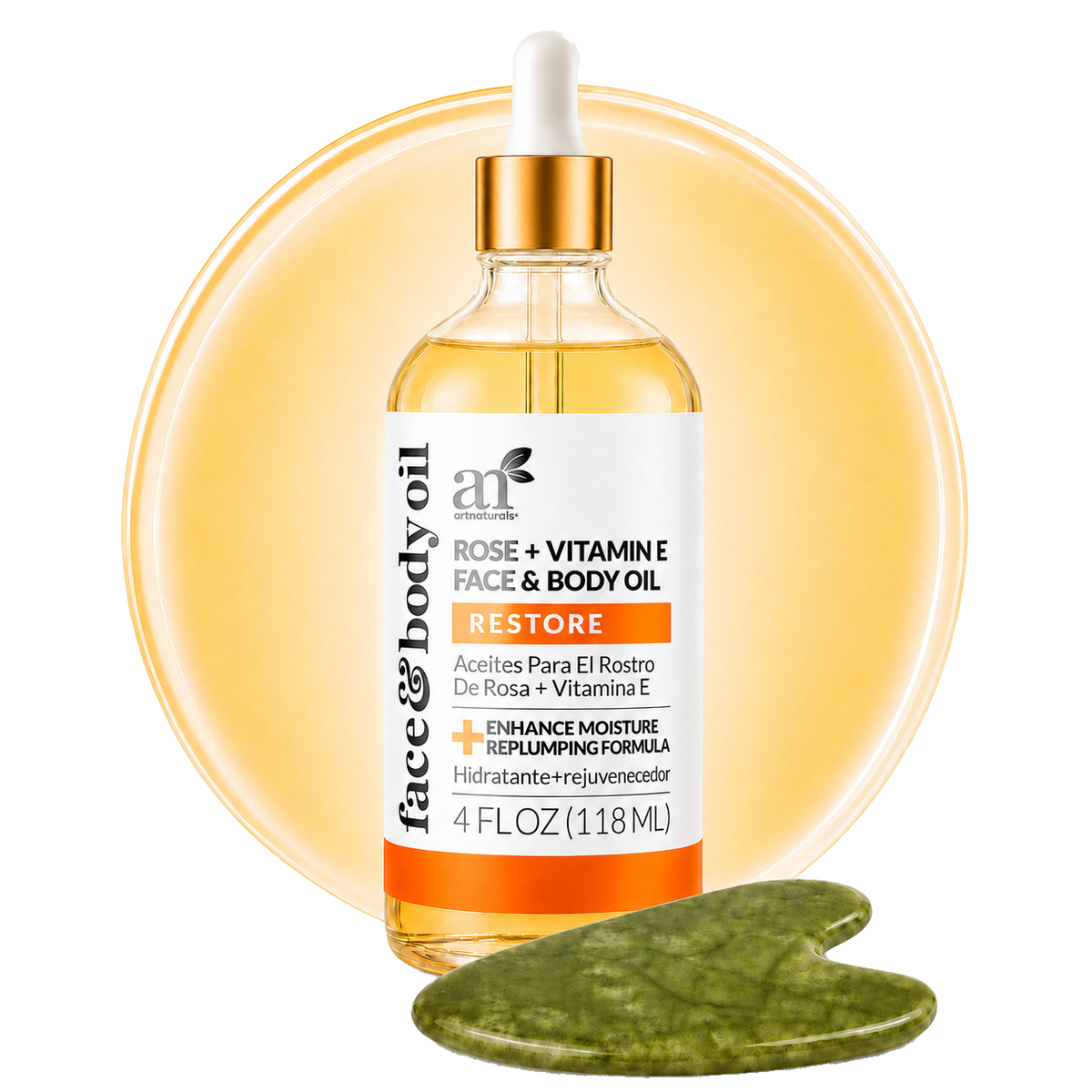 Rose + Vitamin E Bio Oil with Gua Sha Facial Tool Set