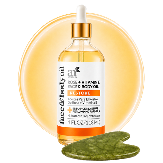 Rose + Vitamin E Bio Oil with Gua Sha Facial Tool Set