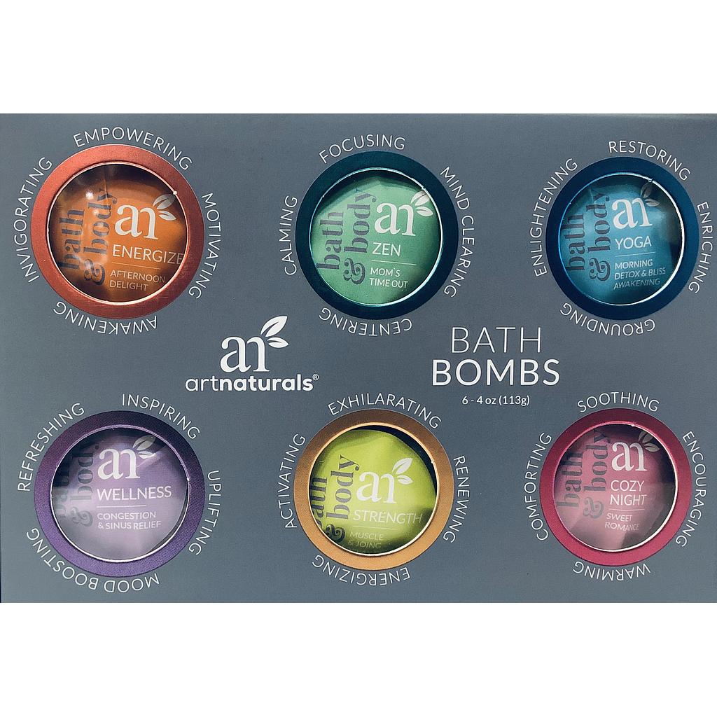 Bath Bomb 6 pack set, 4 oz each